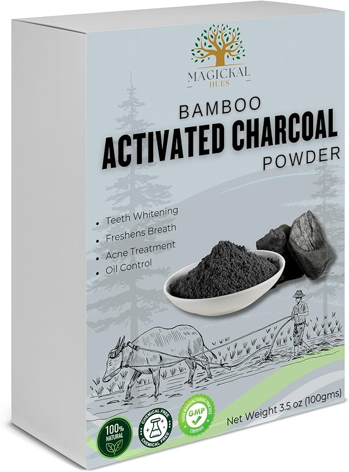 Activated Charcoal Powder 3.5 oz Fine Bamboo Charcoal Powder for Baking, Teeth Cleaning, and Beauty