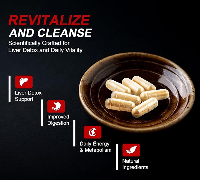 32 in 1 Liver Cleanse Detox & Repair Formula with Apple Cider Vinegar, Milk Thistle Supplement, Artichoke, Dandelion Root Supplement - Non-GMO & Vegan Herbal Liver Support & Repair