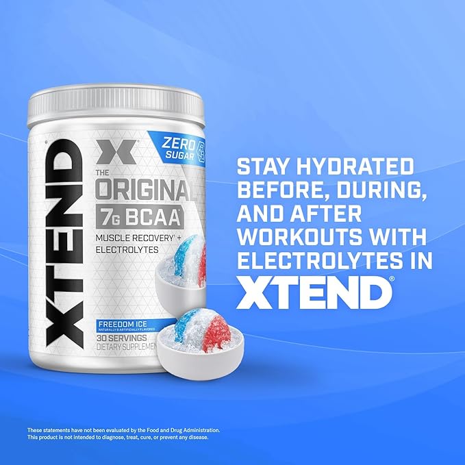 Xtend XTEND Original BCAA Powder 7g BCAA and 2.5g L-Glutamine, Sugar Free Post Workout Muscle Recovery Drink with Amino Acids for Men & Women, 30 Servings