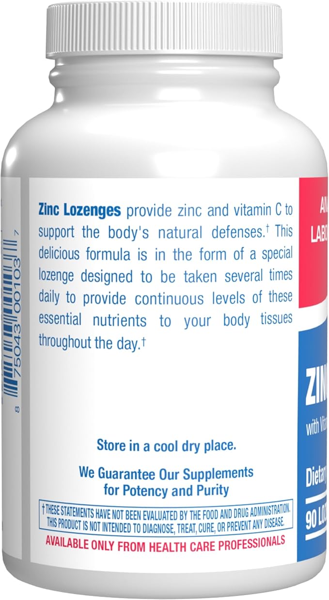 Zinc Lozenges with Vitamin C for Immune Support - High Absorption Vitamin C and Zinc Lozenges for Adults Daily and Seasonal Wellness - Tasty Immune Boost Support - 90 Count (Orange Flavor)