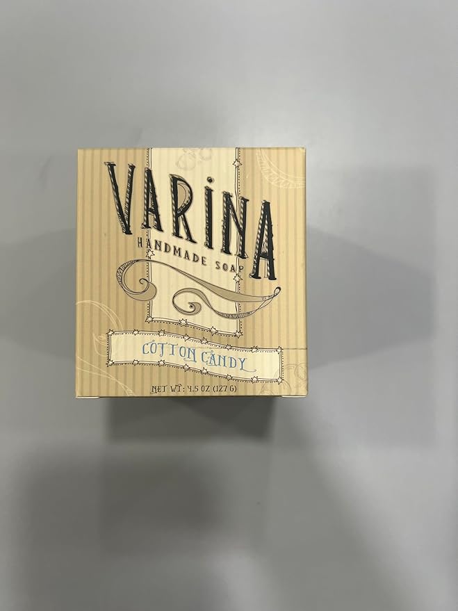 Varina Natural Cotton Candy Bar Soap - Gentle Cleansing for Sensitive Skin - 3 Pack