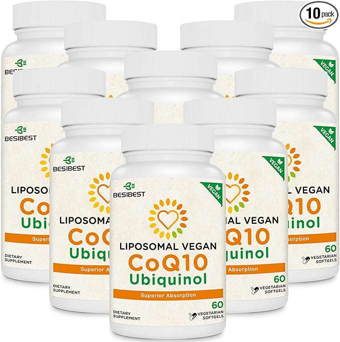 1000mg Liposomal CoQ10 Ubiquinol, 600 Vegan Softgels, High Absorption Ubiquinol CoQ10 Supplement, Active Antioxidant Form of Coenzyme Q10 for Heart Function & Energy Production