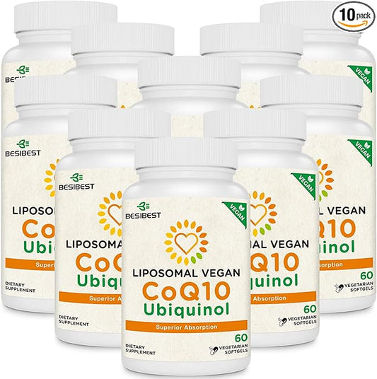 1000mg Liposomal CoQ10 Ubiquinol, 600 Vegan Softgels, High Absorption Ubiquinol CoQ10 Supplement, Active Antioxidant Form of Coenzyme Q10 for Heart Function & Energy Production