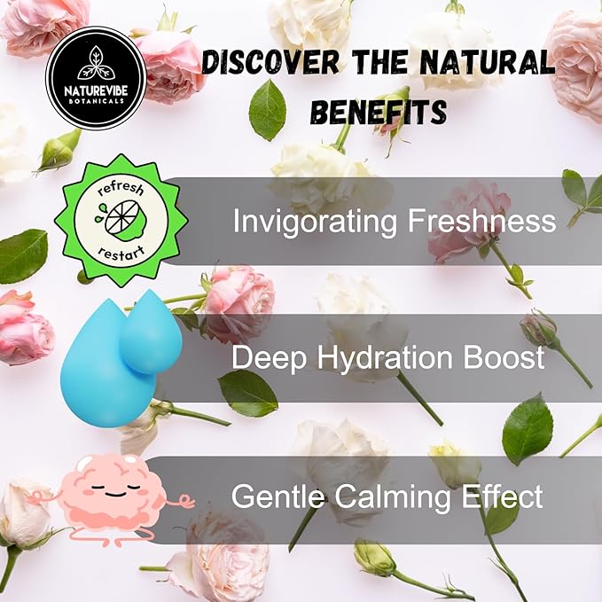 Naturevibe Botanicals Geranium Water 32 Ounces | 100% Pure and Natural | Great for Skin Care and Hair Care