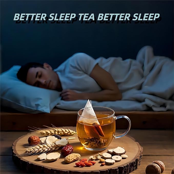 25 Organic Sleep Tea Bags for Bedtime,Chinese Barley Tea Blend 8 Premium Natural Herbs-Sour Jujube Seed,Goji berry, Jujube dates,Sleepytime Tea for Daily Wellness,Caffeine-Free, NON-GMO