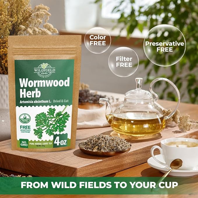 4 oz. Wormwood Tea Wormwood Herb Dried Herb Tea (Artemisia Absinthium) - 113g Dry Wood Worm Artemisiae Absinthii Herba Artemisa Ajenjo Hierba