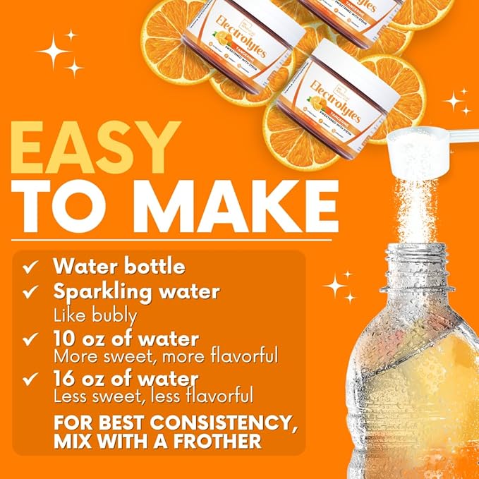 Zero Sugar - Tangerine Electrolytes Powder - Refreshing Hydration - Caffeine Free Energy with All Natural Ingredients - Vegan, Keto & Paleo - Sugar Free Electrolytes Hydration Drink Mix - 30 Servings