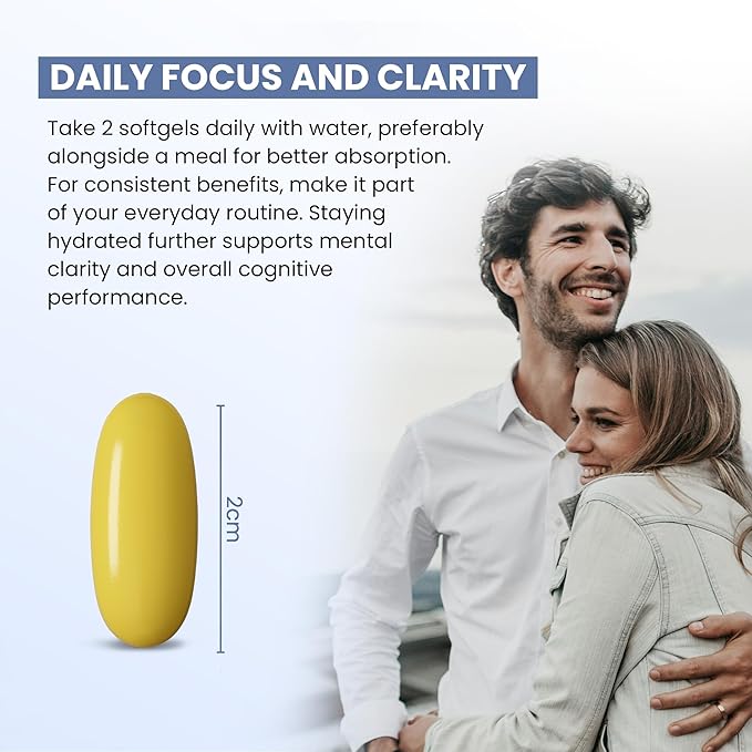 ZEN LIFE HERB IQ+ Brain - Caffeine-Free, Clinically Tested Focus, Concentration, Memory & Energy, Natural Plant-Based Herbal Supplement, No Added Vitamins/Minerals/Mushroom/Sugar (30 Softgels)