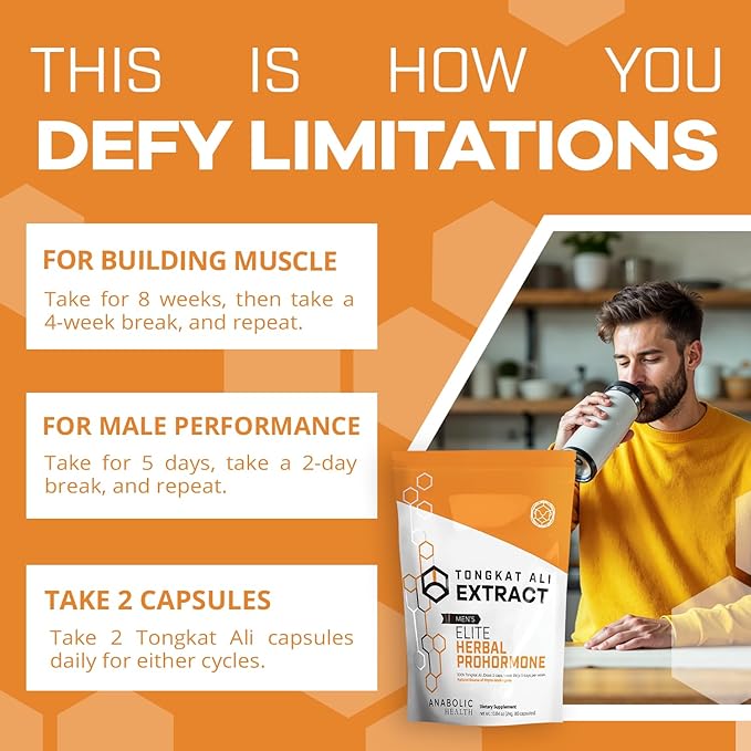 Yellow Tongkat Ali Extract (Eurycoma Longifolia) – Natural Testosterone & Vitality Support, Enhances Energy, Stamina, Muscle Growth & Performance – 80 Capsules