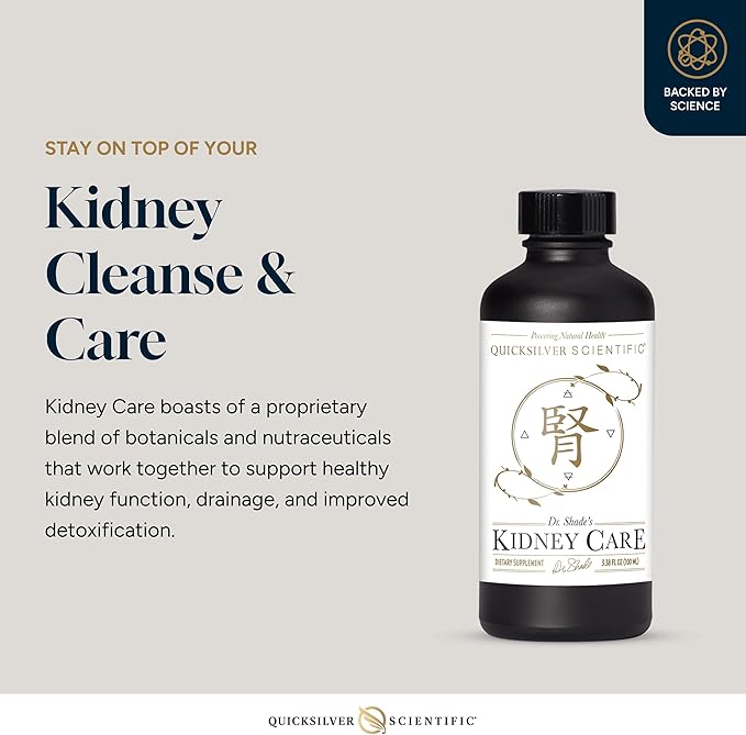 Quicksilver Scientific Kidney Care - Kidney Cleanse & Lymphatic Drainage Supplements - Astragaloside IV Extract, Zhu Ling, Goldenrod, Ferulic Acid, He Shou Wu & Dandelion Leaf (3.38oz / 100ml)