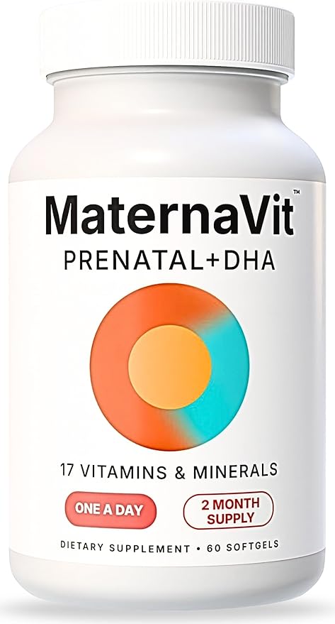 MaternaVit 1 a day Prenatal vitamins for women 2 month: Folic acid, Fish Oil Omega 3 DHA/EPA, Vitamin D3, B6, Vitmain B12, C, E, Calcium, Iron, Magnesium, Zinc supplement FSA eligble multivitamin
