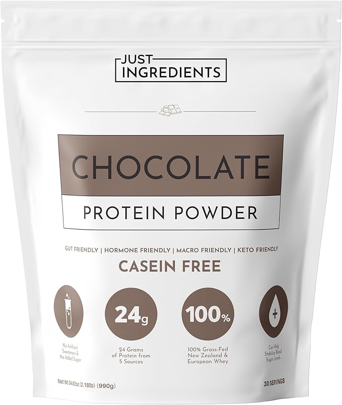 Chocolate Protein Powder – 30-Serving Blend with 100% Grass-Fed Whey & Organic Plant Proteins – Rich Cocoa Flavor – Supports Muscle Recovery, Energy & Satiety* – No Artificial Sweeteners or Fillers