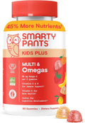 SmartyPants Kids Multivitamin Gummies - Improved Formula: Omega 3 (DHA/EPA), Vitamins D3, C, B12, B6, Vitamin A, K & Zinc, Gluten Free, Three Fruit Flavors, 80 Count (40 Day Supply)
