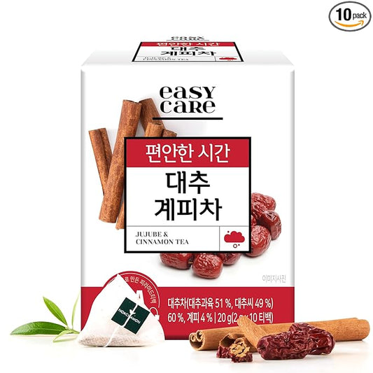 [Nokchawon]Jujube Cinnamon Herbal Tea – Caffeine-Free Korean Tea with Sweet & Spicy Notes, 10 Tea Bags, 0.71 Oz