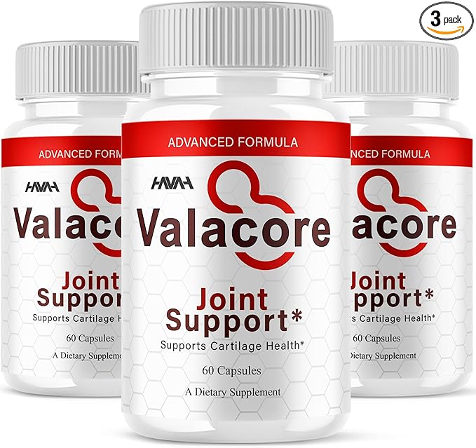 (3 Pack) Valacore Maximum Strength Joint Support Capsules, Vala Core Daily Advanced Mobility Multivitamin Health Support Supplement, Valacore Premium Joint Support Natural Formula Pills (180 Capsules)