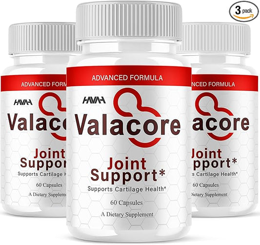 (3 Pack) Valacore Maximum Strength Joint Support Capsules, Vala Core Daily Advanced Mobility Multivitamin Health Support Supplement, Valacore Premium Joint Support Natural Formula Pills (180 Capsules)
