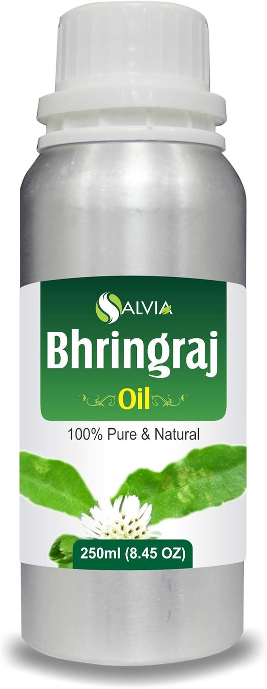 Salvia Bhringraj Oil (Eclipta alba) 100% Pure & Natural - Undiluted Uncut Cold Pressed Premium Oil Use for Aromatherapy, Skin Care & Hair - Therapeutic Grade (250 ML (8.45351))