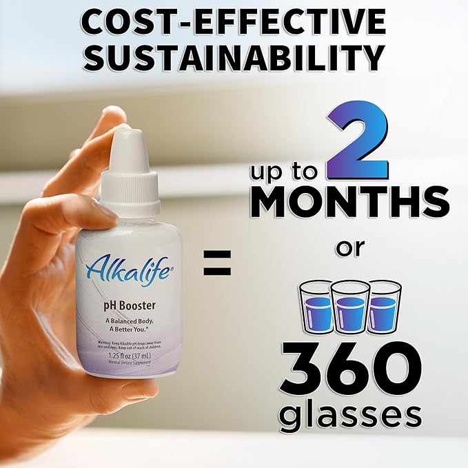 Alkalife pH Booster Drops | The First Patented Alkaline Water Booster to Neutralize Acid & Balance pH for Immune Support, Peak Performance, Detox, Overall Wellness – 1.25oz