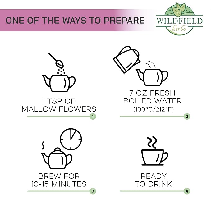 4 oz. Malva Tea Mallow Herb Mallow Flower Leaves Herbal Tea (Malva) - 113g Herb