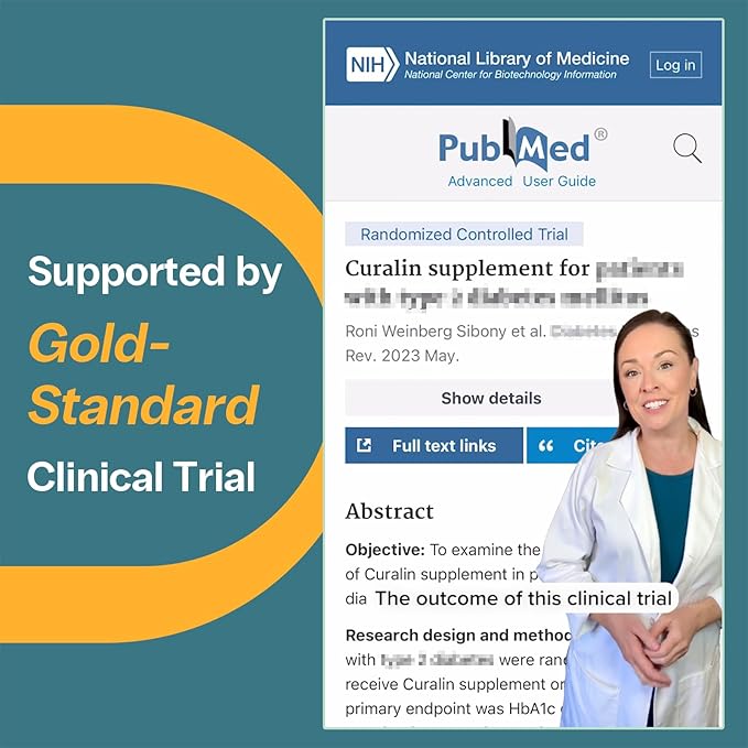 Curalin Blood Sugar Complex Supplement | 9 Natural Herbs, Cinnamon, Turmeric, Gymnema Sylvestre, Bitter Melon | Support Balanced Sugar, Metabolism & Energy, Curb Cravings | 180 Capsules