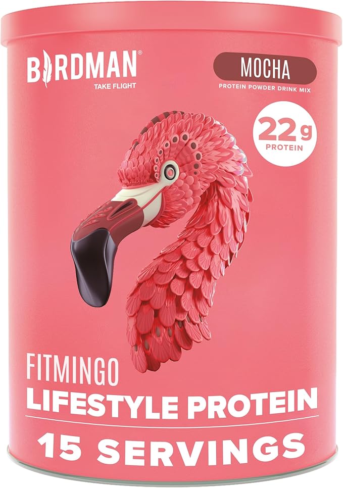 BIRDMAN Fitmingo Vegan Protein Powder with Inositol, Collagen Boosters, Hyaluronic Acid and Vitamins | Low Carb, Dairy Free, Low Calorie | 23g Plant Based Blueberry Protein Powder with Myo-Inositol