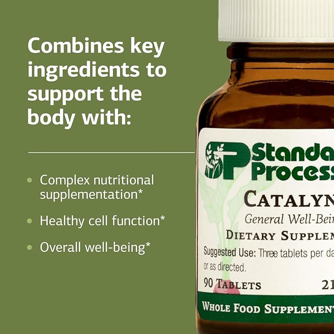 Standard Process Catalyn - Whole-Food Based Foundational Support for General Wellbeing with Vitamins D, C, A & B6, Thiamine, Riboflavin, Magnesium Citrate & More - 90 Tablets