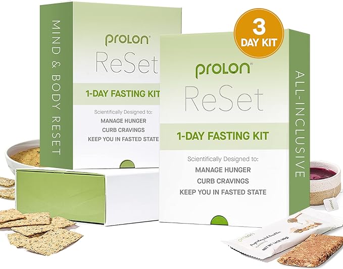 Prolon 3-Day Reset Fasting Kit | Fast with Food | Supports Healthy Aging & Weight Management | Low-Calorie, Plant-Based Meals & Snacks | Developed to Not Break Your Fast (3-Day Kit)