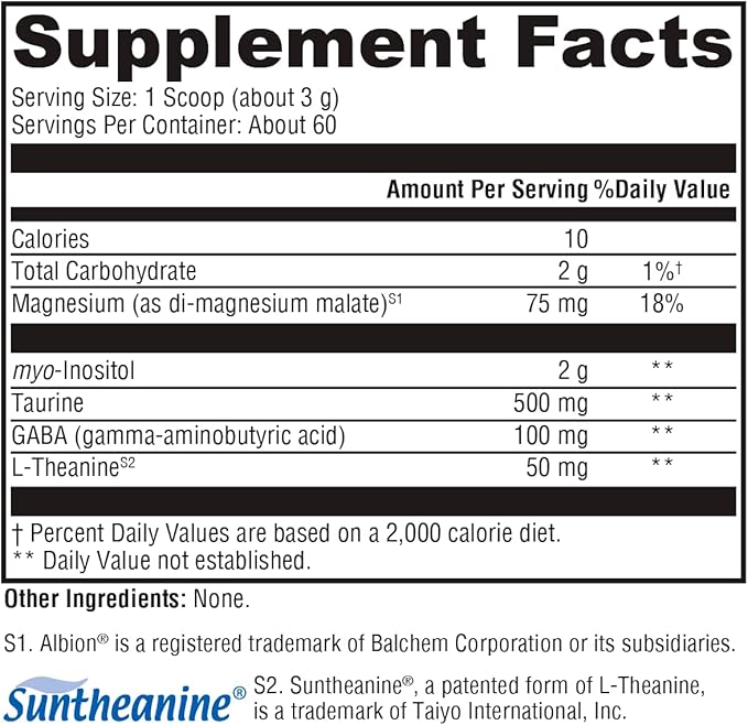XYMOGEN RelaxMax Drink Mix - Promotes Relaxation + Stress Resiliency - Taurine Powder with Magnesium, Myo-Inositol, GABA, L-Theanine - Unflavored Mood Support Supplement (6.35 oz)