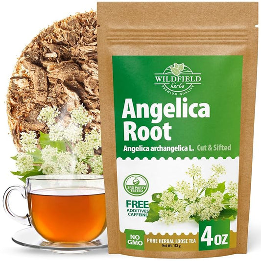 4 oz. Angelica Root Bulk Herb Herbal Tea (Angelica Archangelica) - 113g Herb Tea Raiz De Angelica