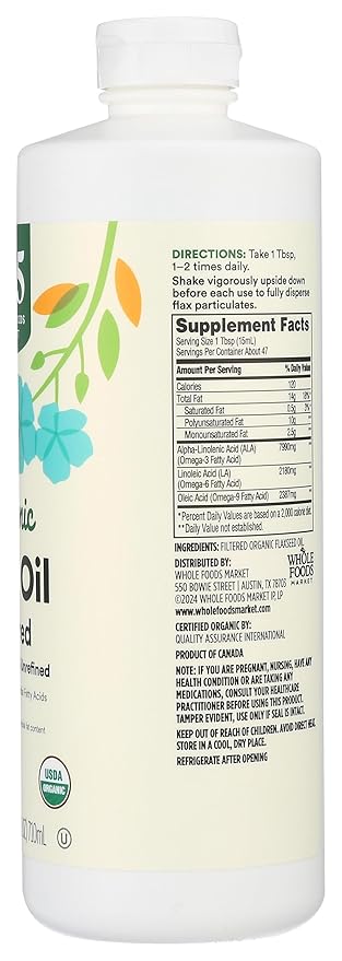 365 by Whole Foods Market, Organic Filtered Flax Oil, 24 fl oz