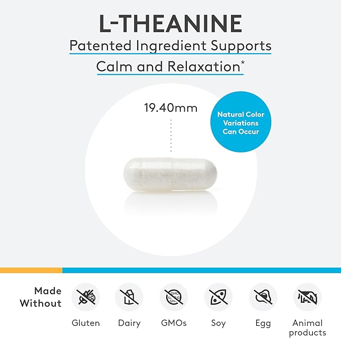 XYMOGEN L-Theanine - Patented Suntheanine L theanine 400mg Per Serving - Amino Acid Supplement to Support Calm + Relaxation Without Drowsiness, Liver Health (120 Capsules)