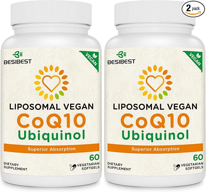 1000mg Liposomal CoQ10 Ubiquinol, 120 Vegan Softgels, High Absorption Ubiquinol CoQ10 Supplement, Active Antioxidant Form of Coenzyme Q10 for Heart Function & Energy Production