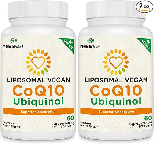 1000mg Liposomal CoQ10 Ubiquinol, 120 Vegan Softgels, High Absorption Ubiquinol CoQ10 Supplement, Active Antioxidant Form of Coenzyme Q10 for Heart Function & Energy Production