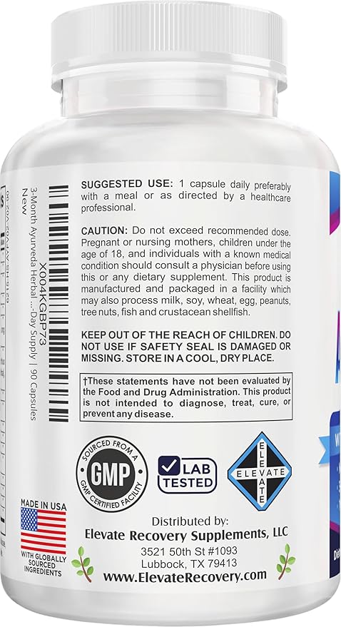 3-Month AYURVEDA Supplements (17-in-1 Blend) Premium Ayurvedic Herbs | Health & Wellness Booster Support Supplement | Strong Mind, Body & Spirit | Ayurveda Products | 90-Day Bulk Supply | 90 Capsules