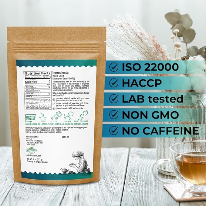 4 oz Dried Eucalypt Leaves Dry Herbal Tea (Eucalyptus) 113g Long Big Eucalyptus Leaf Herb Hojas De Eucalipto