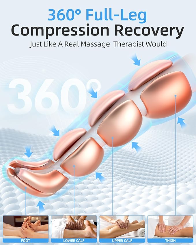 YINGGG Air Leg Massager with Compression: Professional Full Compression Boots with Adjustable 9 Intensities, Leg Massager for Circulation and Fatigue Relief for Post-Workout(Medium)