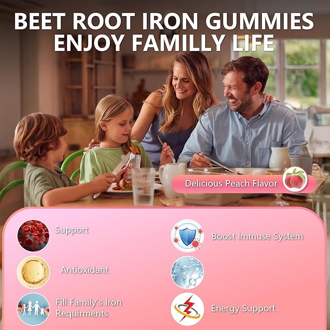 Beet Root Gummies 100mg – Red Beet Chewables with Grape Seed, CoQ10, Vitamin C, Iron & B12 – Supports Energy Metabolism & Healthy Circulation – Sugar Free Supplement for Women & Men, 120 Count