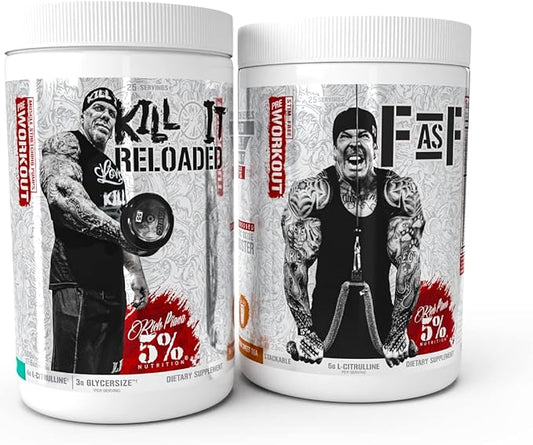 5% Nutrition 2-Stack | Reloaded + FullAF | Pre-Workout + NO Booster Pre (Select Your Flavors)