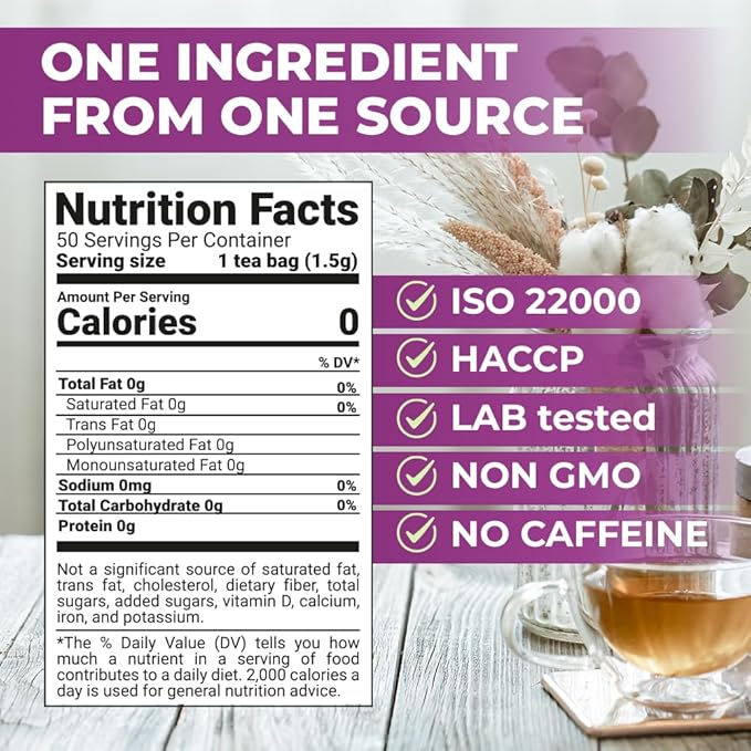 50 bags Black Cohosh Tea Black Cohosh Root Herbal Tea (Actaea racemosa) - 50 Count 2 g Tea Bags Herb Tea Cohosh