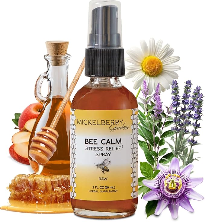 Mickelberry Gardens Relaxation Honey Spray – Natural Tension Relief & Sleep Support with Chamomile, Lavender & Organic Herbs – 2 Oz