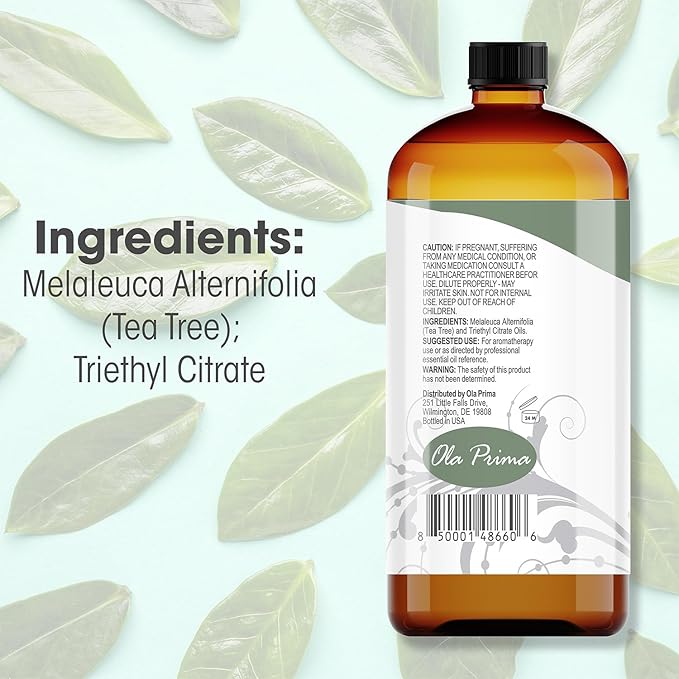Ola Prima 16oz Tea Tree Essential Oil – Therapeutic Grade Bulk for Soap and Candle Making - Tea Tree Oil