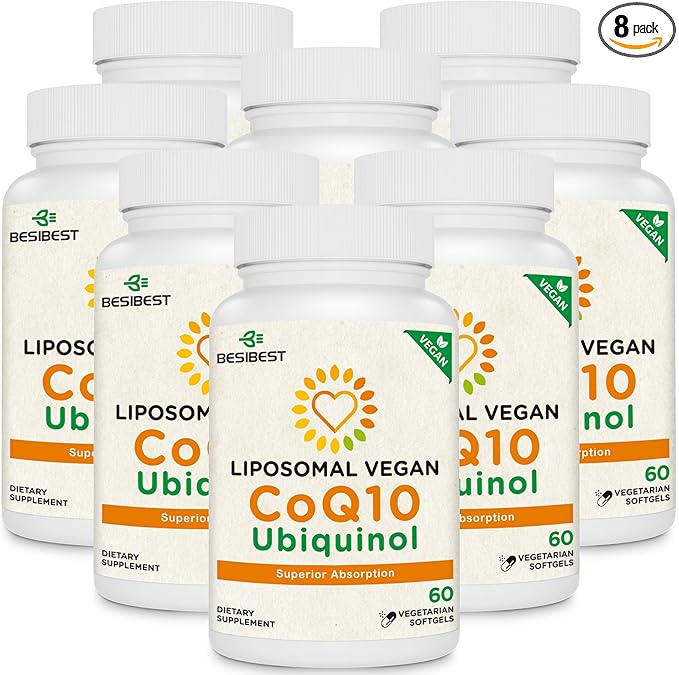 1000mg Liposomal CoQ10 Ubiquinol, 480 Vegan Softgels, High Absorption Ubiquinol CoQ10 Supplement, Active Antioxidant Form of Coenzyme Q10 for Heart Function & Energy Production