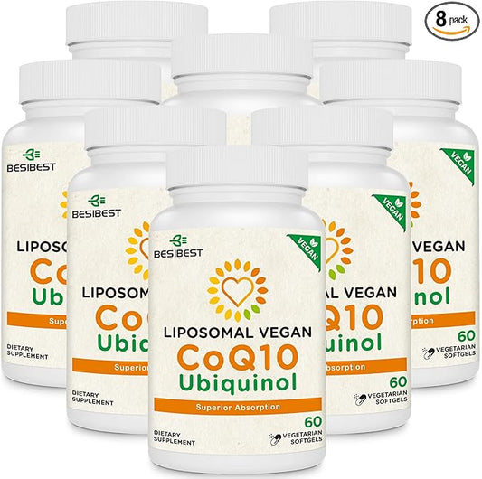 1000mg Liposomal CoQ10 Ubiquinol, 480 Vegan Softgels, High Absorption Ubiquinol CoQ10 Supplement, Active Antioxidant Form of Coenzyme Q10 for Heart Function & Energy Production