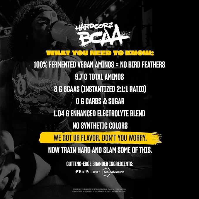 Mutant Hardcore BCAA - Pre, Intra or Post Workout – BCAA Next Level branched-Chain Amino Acids Supplement – Hydration + Recovery - 30 Serving - Blue Raspberry