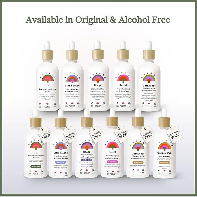 11:11 Multi Mushroom Tincture - 11-in-1 Alcohol Free - Dual Extract Mushroom Blend - Comprehensive Immune Support, Brain Support, Liquid Lion's Mane & Turkey Tail, Vegan, Non GMO, 3.4 fl oz