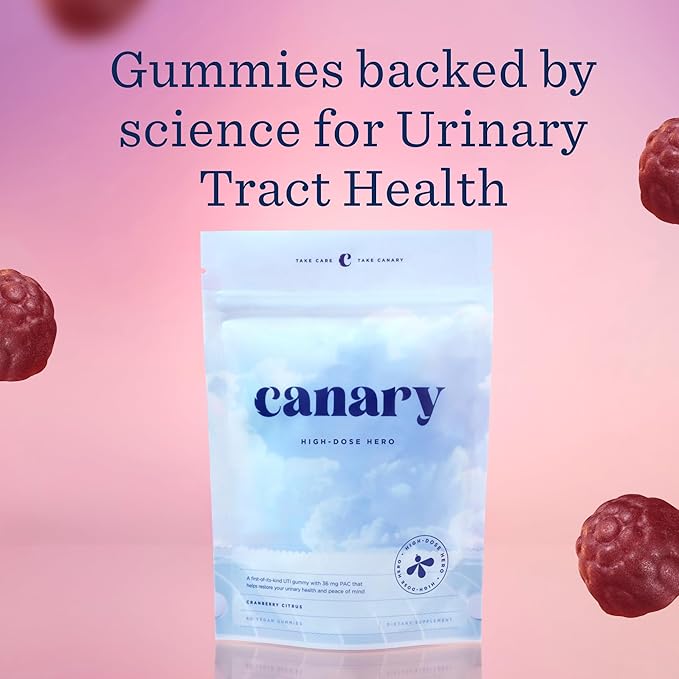 Canary High-Dose Hero - Urinary Tract Health Gummies Dietary Supplement, Helps Cleanse & Protect, Delicious Natural Cranberry Flavor, 60 Gummies