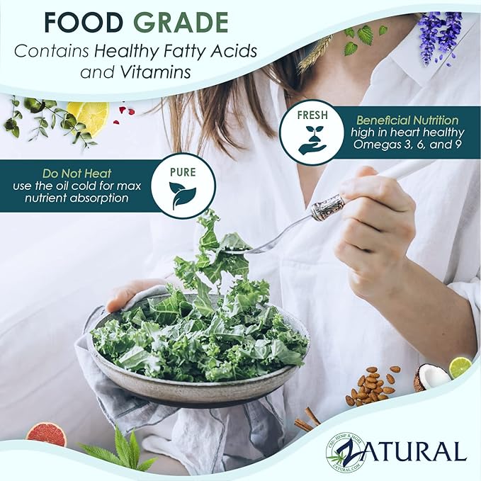 Zatural Flaxseed Oil Organically Grown 100% Pure Flax Seeds Cold Pressed Vegan Omega Fatty Acids (8oz)