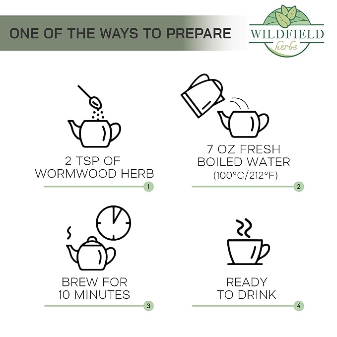 4 oz. Wormwood Tea Wormwood Herb Dried Herb Tea (Artemisia Absinthium) - 113 g Dry Wood Worm Artemisiae Absinthii Herba Artemisa Ajenjo