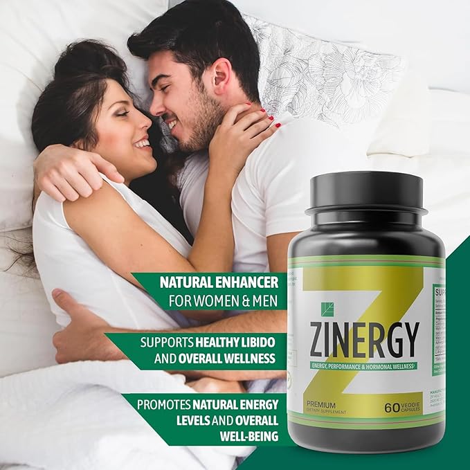 Dr. Zisman ZINERGY Natural Energy & Vitality Support – All-Natural Formula for Men and Women – Enhances Energy Levels & Hormonal Balance – 60 Premium Capsules