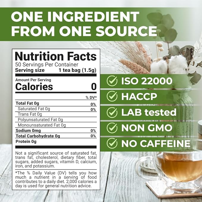 50 Bags White Mulberry Tea Mulberry Leaf Herbal Tea (Morus Alba) - 50 Count 1.5g Bags Herb Hoja De Morera